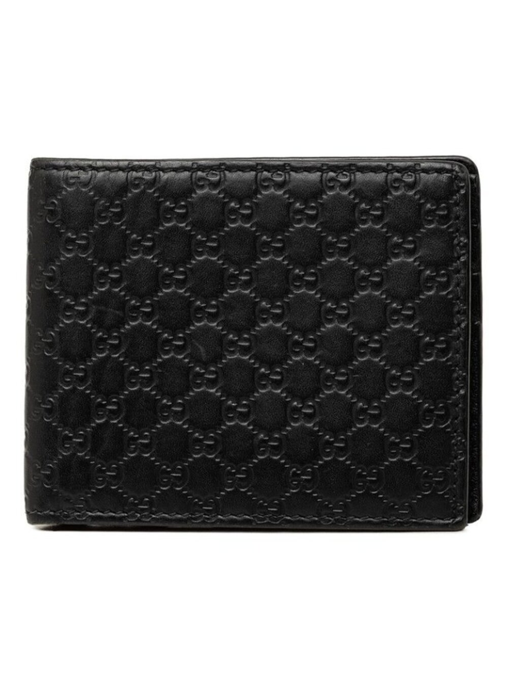 Gucci Micro Guccissima Bifold Wallet Black Leather